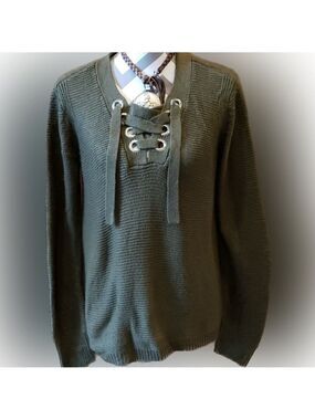 - Oversized Lace Up Sweater Size Medium